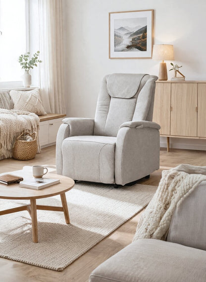 Fauteuil releveur BORAS - coloris Aspect cuir noir - vue d'ensemble | Hygiena Santé