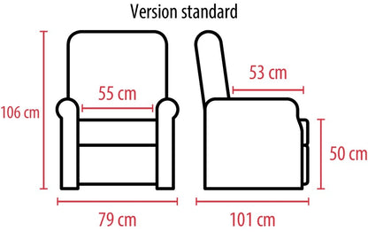 Fauteuil releveur LOUISE - patins réglables en hauteur pour une stabilité optimale | Hygiena Santé